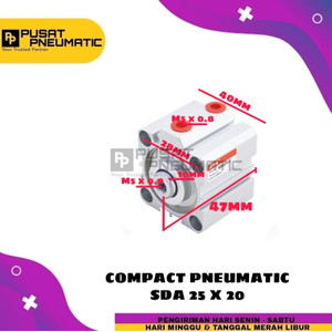 [EZM.9502465] PNEUMATIC COMPACT CYLINDER SD 25X20 / SDA 25 X 20