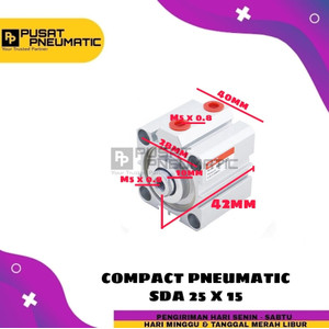 [EZM.9502466] PNEUMATIC COMPACT CYLINDER SD 25X15 / SDA 25 X 15