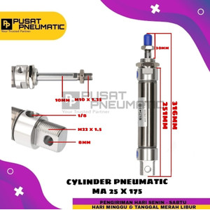 [EZM.9502494] MA 25x175 CYLINDER PNEUMATIC STAINLESS MA 25 X 175