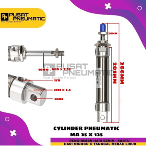 [EZM.9502496] MA 25x125 CYLINDER PNEUMATIC STAINLESS MA 25 X 125