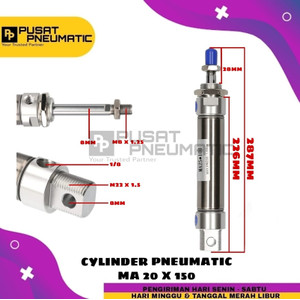 [EZM.9502501] MA 20x150 CYLINDER PNEUMATIC STAINLESS MA 20 X 150