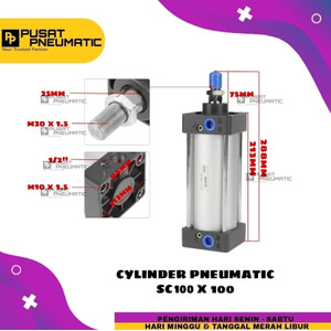 [EZM.9502541] SC 100X100 Pneumatic Standard Cylinder/Cylinder Pneumatic SC 100 x 100