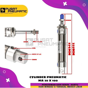 [EZM.9502612] MA 20x100 CYLINDER PNEUMATIC STAINLESS MA 20 X 100