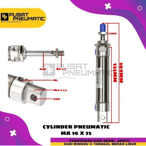 [EZM.9502618] MA 16x75 CYLINDER PNEUMATIC STAINLESS MA 16 X 75