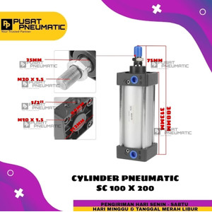[EZM.9502664] SC 100X200 Pneumatic Standard Cylinder / Cylinder Pneumatic SC 100x200