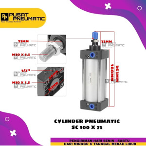 [EZM.9502678] SC 100X75 Pneumatic Standard Cylinder / Cylinder Pneumatic SC 100 x 75