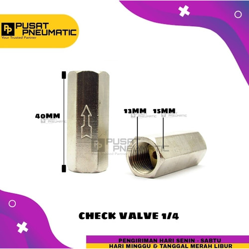 [EZM.9502728] check valve angin 1/4" hexagonal
