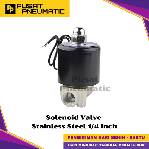 [EZM.9502766] Solenoid Valve Stainless Steel UWS-08 1/4" Ac 220 / Dc 24
