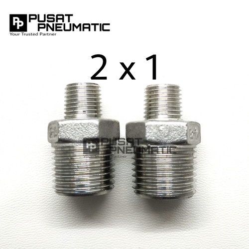 [EZM.9502802] Double nepel Reduce stainless steel 304 2" x 1"