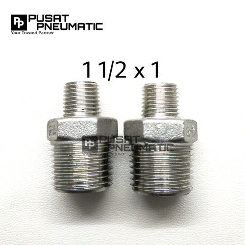 [EZM.9502804] Double nepel Reduce stainless steel 304 1 1/2" x 1"