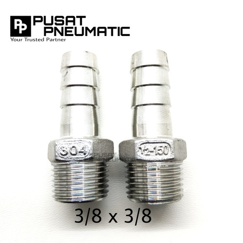 [EZM.9502848] Hose Nipple / Nepel Selang Stainless steel 304 3/8"