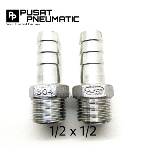 [EZM.9502849] Hose Nipple / Nepel Selang Stainless steel 304 1/2"