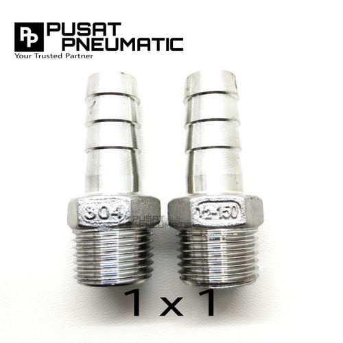 [EZM.9502851] Hose Nipple / Nepel Selang Stainless steel 304 1"