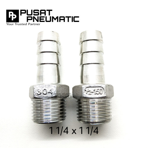 [EZM.9502852] Hose Nipple / Nepel Selang Stainless steel 304 1 1/4"