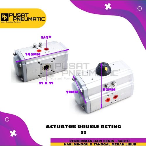 [EZM.9502932] Pneumatic Actuator 050DA Double acting Ball valve 1/2" & 3/4" & 1"