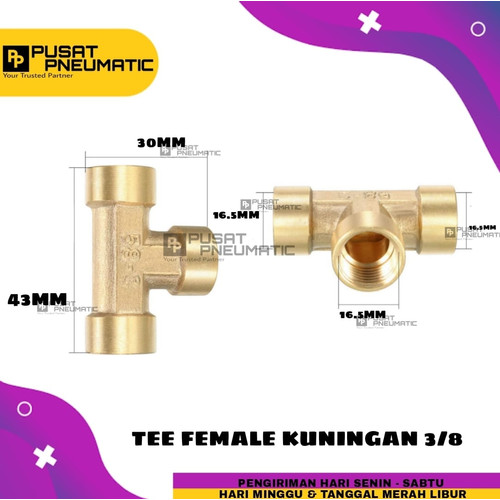 [EZM.9503026] Nepel Tee / Tee kuningan Female drat 3/8"