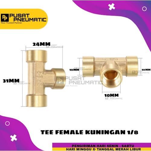 [EZM.9503025] Nepel Tee / Tee kuningan Female drat 1/8"