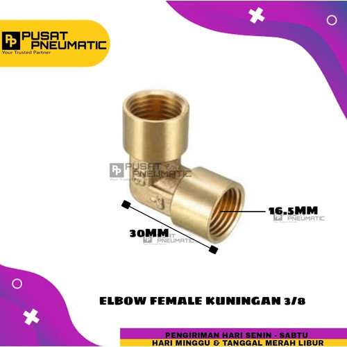 [EZM.9503032] Elbow / Knee kuningan Drat Cewe(Female) 3/8"