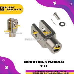 [EZM.9503168] Connector Cylinder/ Mounting Cylinder Y 32 (lubang drat  M10x1.25)
