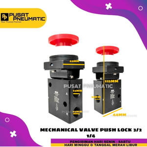 [EZM.9503177] MECHANICAL VALVE PUSH BUTTON WITH LOCK 3 LOBANG 3/2 DRAT 1/4"