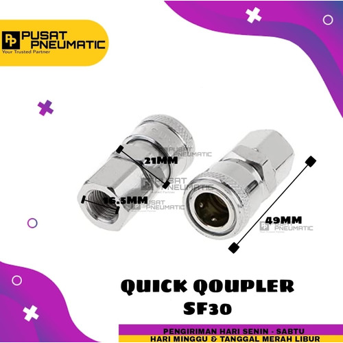 [EZM.9503229] Coupler SF 30 Coupler Cewe + Drat Female Uk 3/8" Cewe