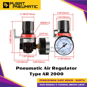 [EZM.9503264] Regulator Angin Pengatur tekanan angin Max 10 bar drat 1/4 inch