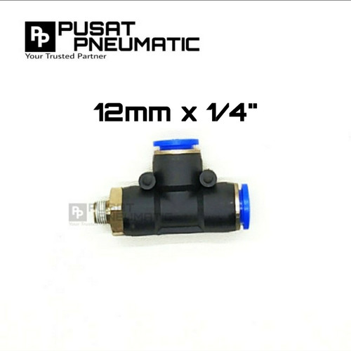[EZM.9503271] FITTING TEE DRAT DI SAMPING 1/4(12MM) TUBE SAMA UKURAN 12MM
