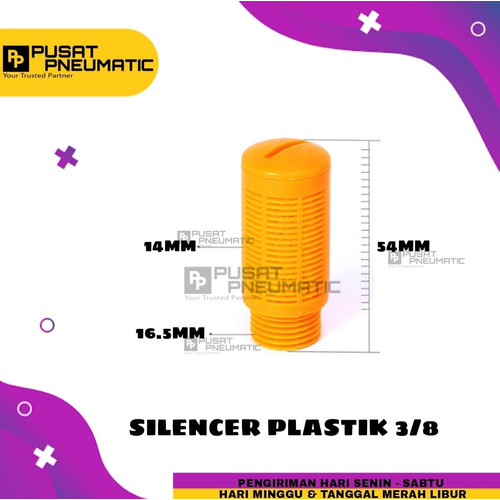 [EZM.9503341] SILENCER PLASTIK PNEUMATIC UKURAN 3/8" PSU / PSL 03