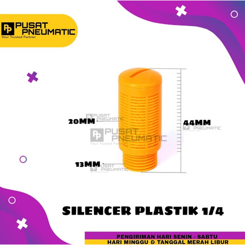 [EZM.9503342] SILENCER PLASTIK PNEUMATIC UKURAN 1/4" PSU / PSL 02