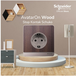 [EZM.4100073] Schneider Electric AvatarOn Stop Kontak Schuko Wood -E83426_16S_WD_G3