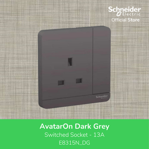 [EZM.4100077] Schneider Electric AvatarOn switched socket 13A Dark Grey-E8315N_DG