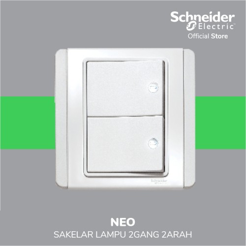 [EZM.4100161] Schneider Electric Neo Saklar Lampu 2 Gang 2 Arah - E3032H2_EWWW_G3