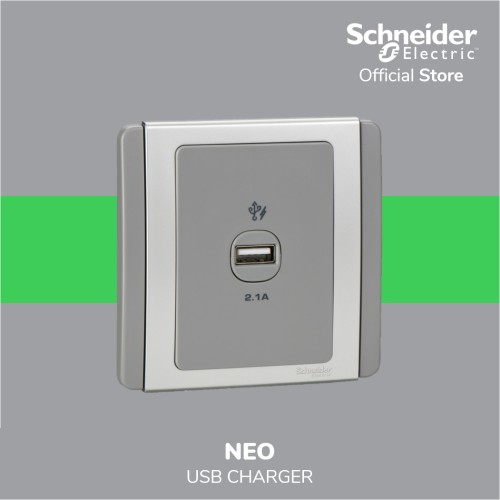 [EZM.4100165] Schneider Electric NEO USB Charger - 1 Gang USB Charger - E3031USB_GS
