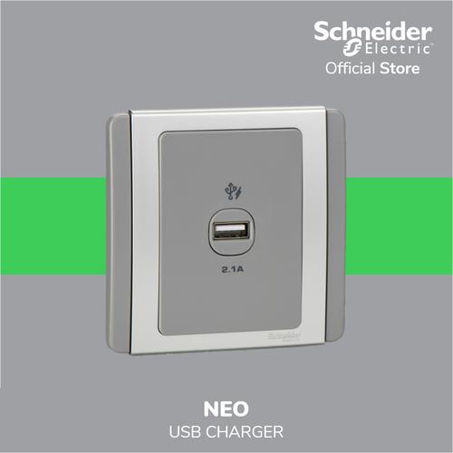 [EZM.4100165] Schneider Electric NEO USB Charger - 1 Gang USB Charger - E3031USB_GS