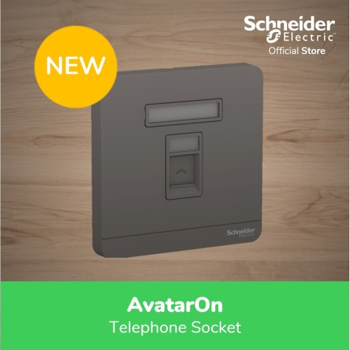 [EZM.4100167] Schneider Electric AvatarOn Dark Grey Socket Telepon - E8331RJS4_DG