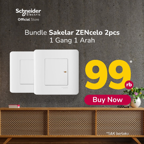 [EZM.4100168] (Serba 99rb) Schneider Electric ZENcelo Saklar 1 Gang 1 Arah