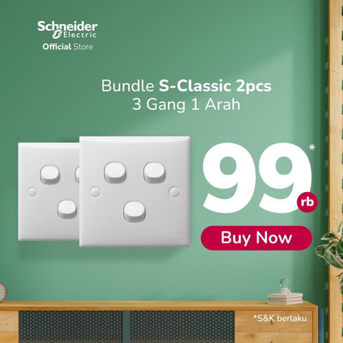 [EZM.4100170] (Serba 99rb) Schneider Electric S-Classic Saklar 3G 1A