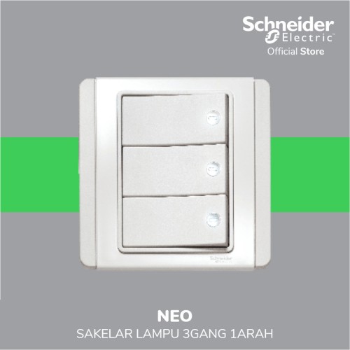 [EZM.4100176] Schneider Electric Neo Saklar Lampu 3 Gang 1 Arah - E3033H1_EWWW_G3