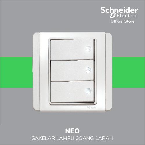 [EZM.4100176] Schneider Electric Neo Saklar Lampu 3 Gang 1 Arah - E3033H1_EWWW_G3