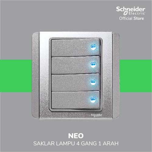 [EZM.4100399] Schneider Electric Neo Saklar Lampu 4 Gang 1 Arah - E3034H1_EBGS_G3