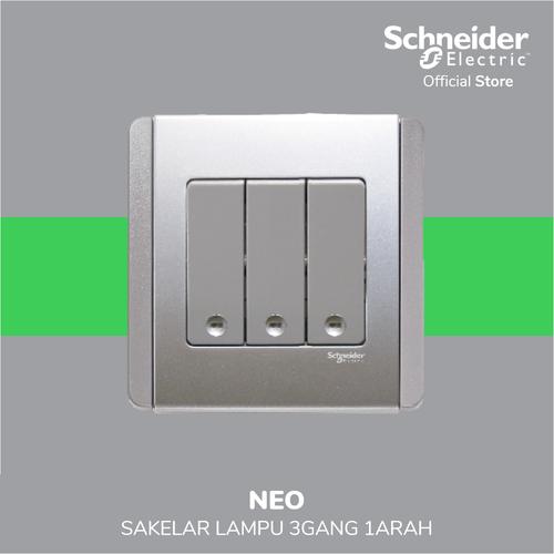 [EZM.4100204] Schneider Electric Neo Saklar Lampu 3 Gang 1 Arah - E3033V1_EBGS_G3