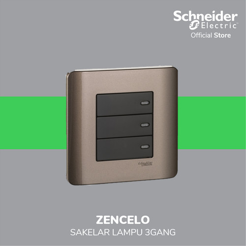 [EZM.4100210] Schneider Electric ZENcelo 16AX Saklar 3 Gang 1 Arah dengan Indikator