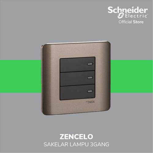 [EZM.4100210] Schneider Electric ZENcelo 16AX Saklar 3 Gang 1 Arah dengan Indikator