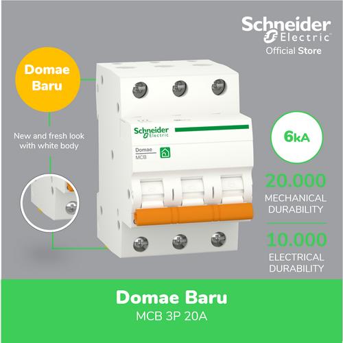 [EZM.4100213] Schneider Electric NEW DOMAE MCB 20A 3P - DOMF01320