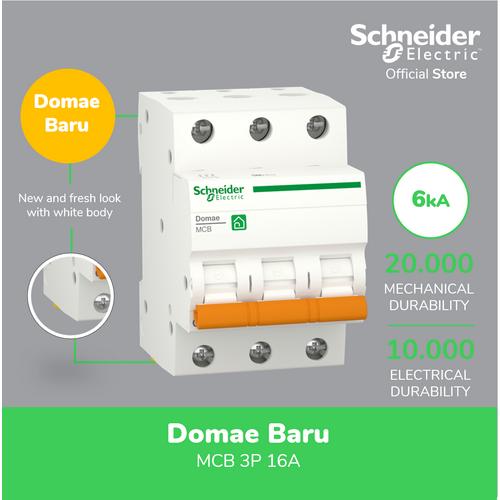 [EZM.4100214] Schneider Electric NEW DOMAE MCB 16A 3P - DOMF01316