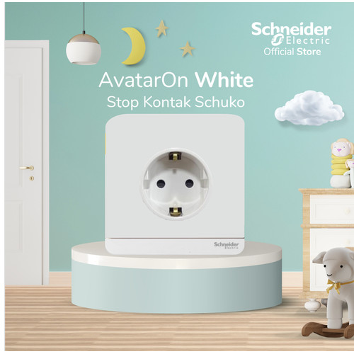 [EZM.4100230] Schneider Electric AvatarOn Stop Kontak Schuko - White