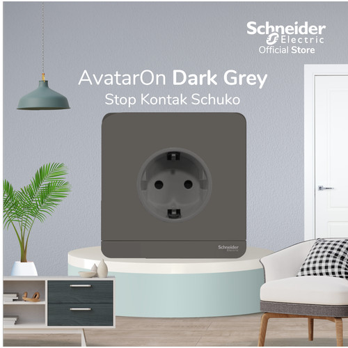 [EZM.4100231] Schneider Electric AvatarOn Stop Kontak Schuko - Grey