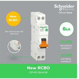 [EZM.4100239] Schneider Electric Domae New RCBO Slim - 1P + N 30mA 6A - DOMD1606