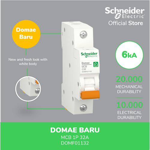 [EZM.4100245] Schneider Electric NEW DOMAE MCB 32A 1P - DOMF01132