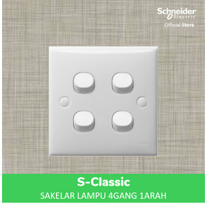 [EZM.4100265] Schneider Electric S-Classic Saklar Lampu - 4G 1A - E34_1_2AR_WE_G3